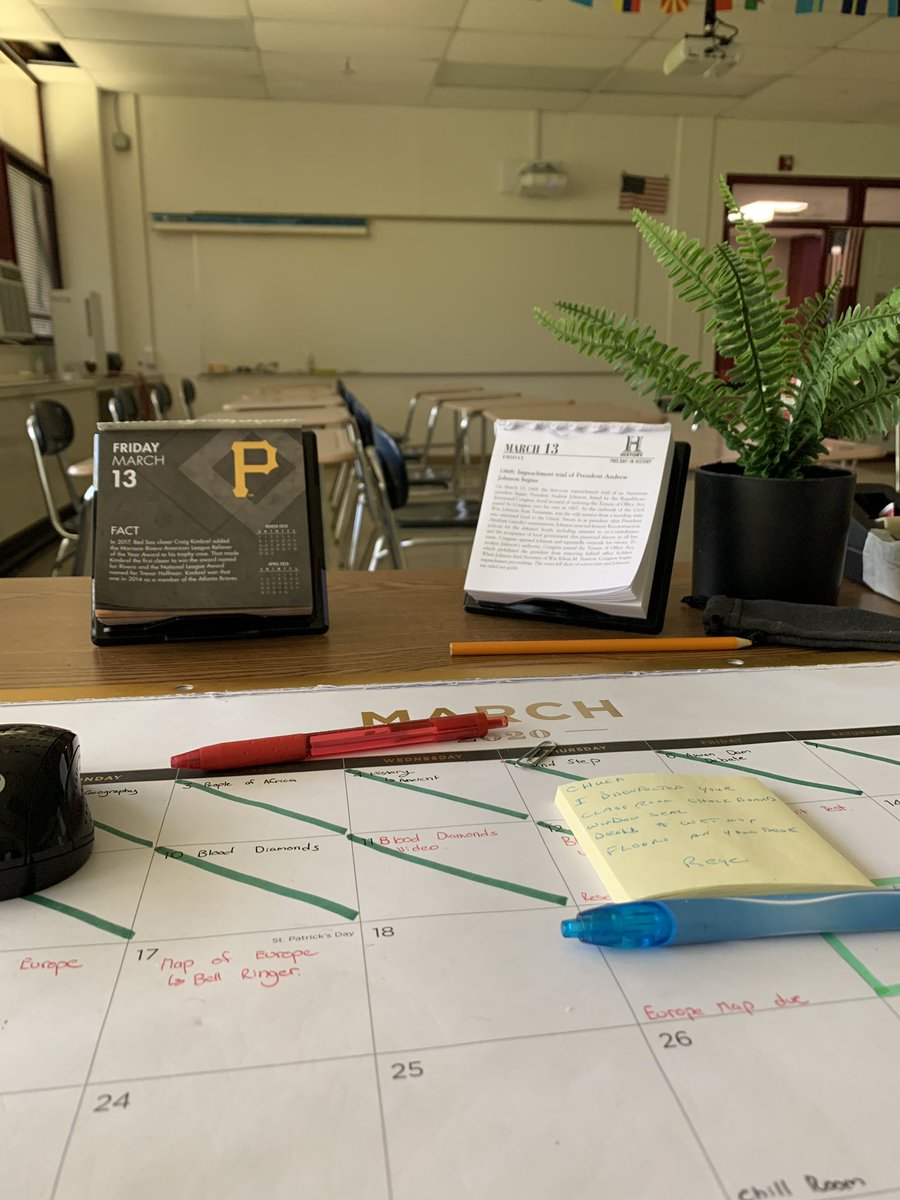 MrChuckLo's tweet photo. Got to walk into a mini time capsule today.  Weird seeing my classroom after so long. https://t.co/xqvWIJa42j