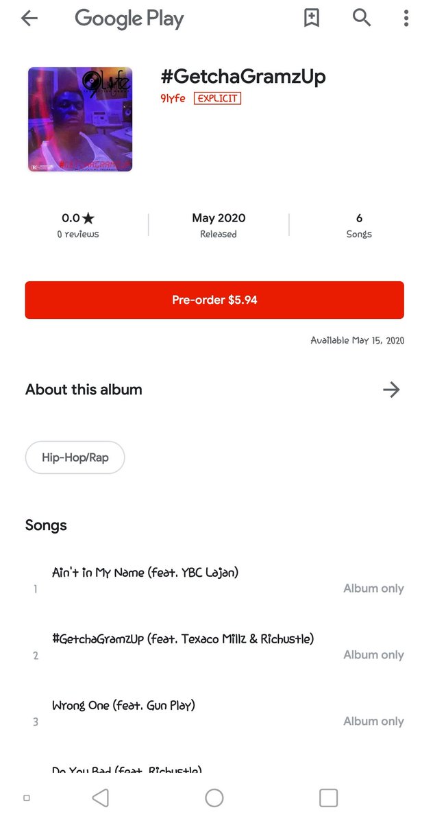 9LYFEPRODUCTION's tweet photo. Check out my new album "#GetchaGramzUp" distributed by @DistroKid and live on Google Play! https://t.co/8c9Zaulpai https://t.co/b9CSizs0Zb