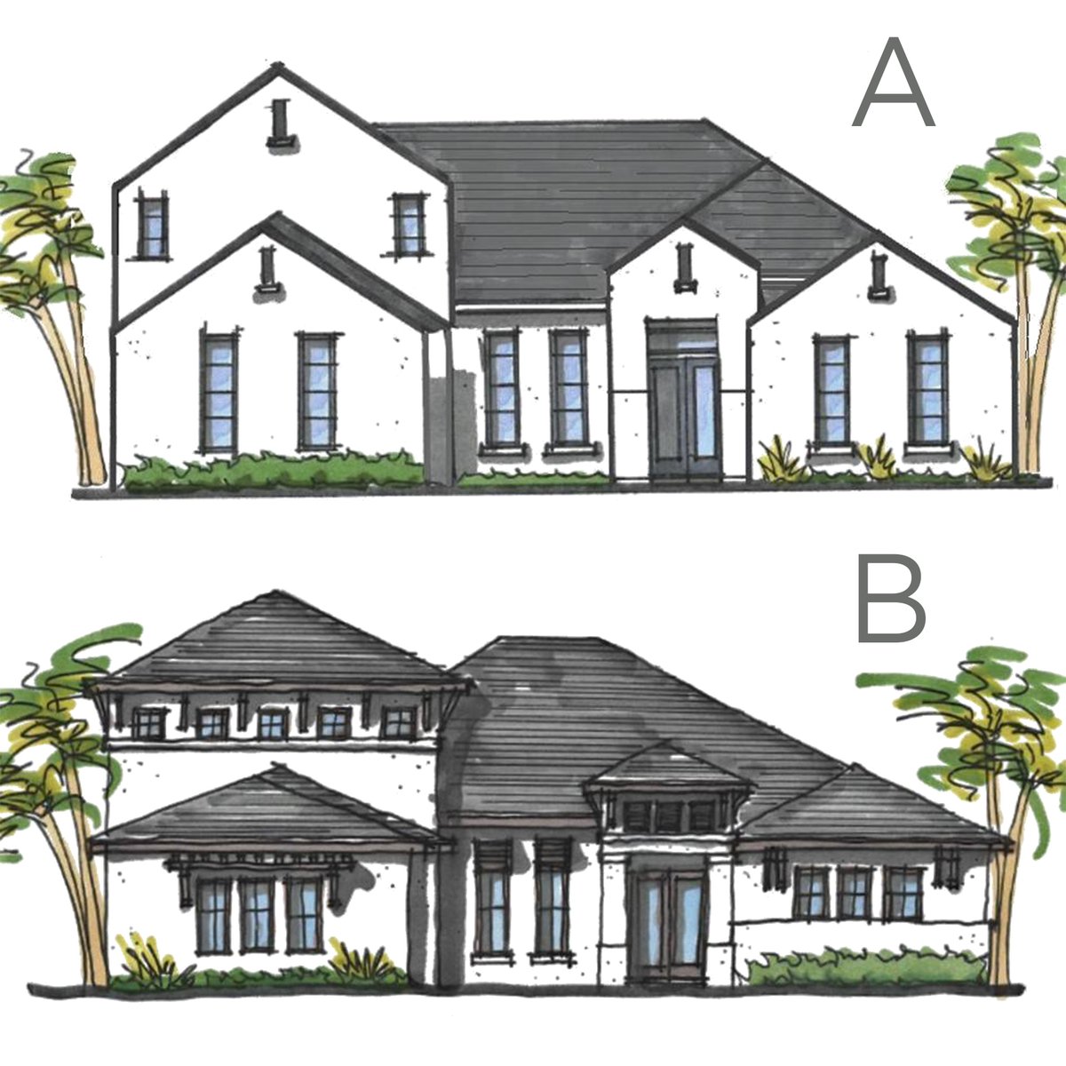 mytsghome's tweet image. One home, two amazingly different looks! Would you choose A or B?

#KeeseeAssociates your #TotalSolutionsGroup #TSG #Elevations #ThisOrThat