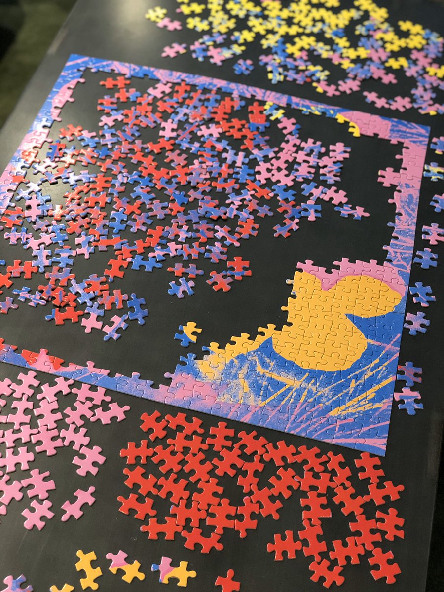 Puzzle Progress! Nothing like a challenge with Flowers by Andy Warhol. <a href="/GalisonGift/">Galison Gift</a> #galisonpuzzle