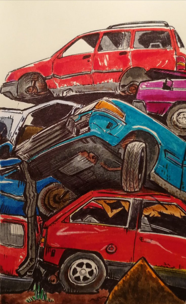 jolliffee7's tweet photo. Scrap yard II #makerdrawing #ballpendrawing https://t.co/S9RR3PqU4f