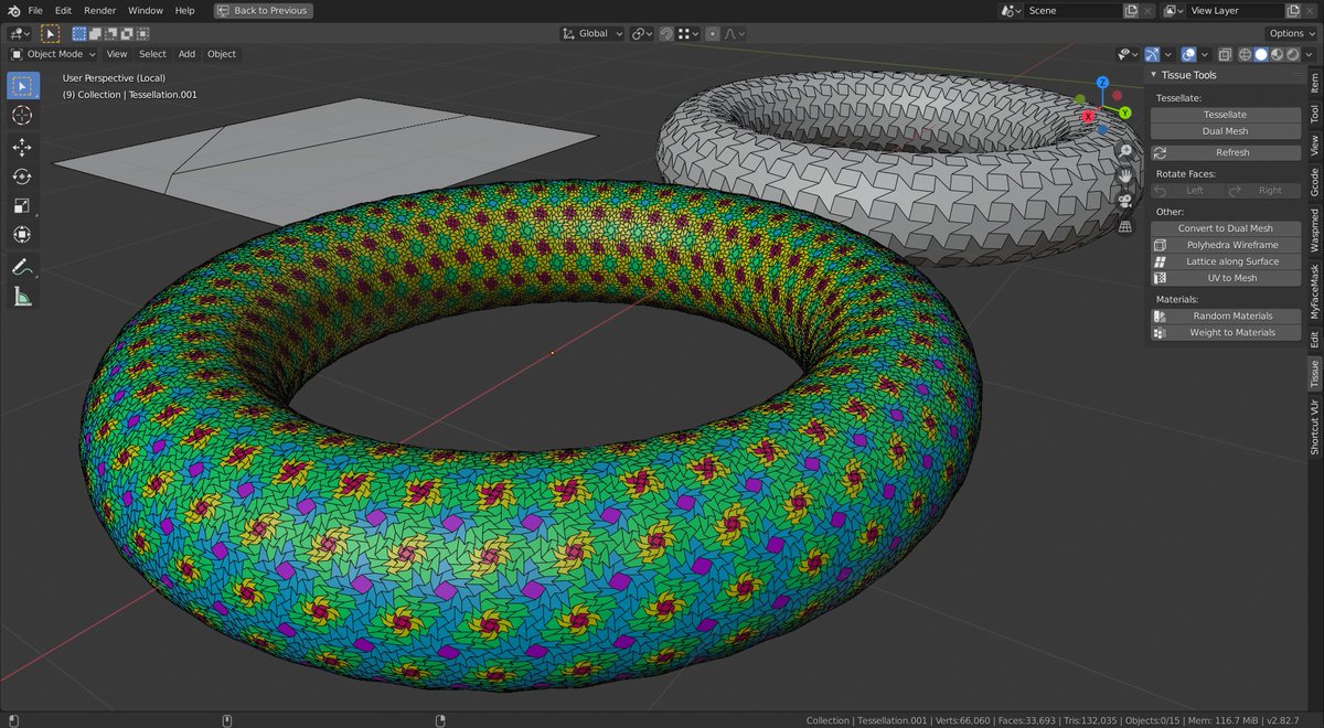 alessandrozompa's tweet photo. Why should I play video-games when I can play with Tissue :-P #b3d #blendertissue #blender3d #patterns #meshpattern #tessellation #geometry #computationaldesign https://t.co/DyzfCUJaLq https://t.co/RxiV9ZMNMQ