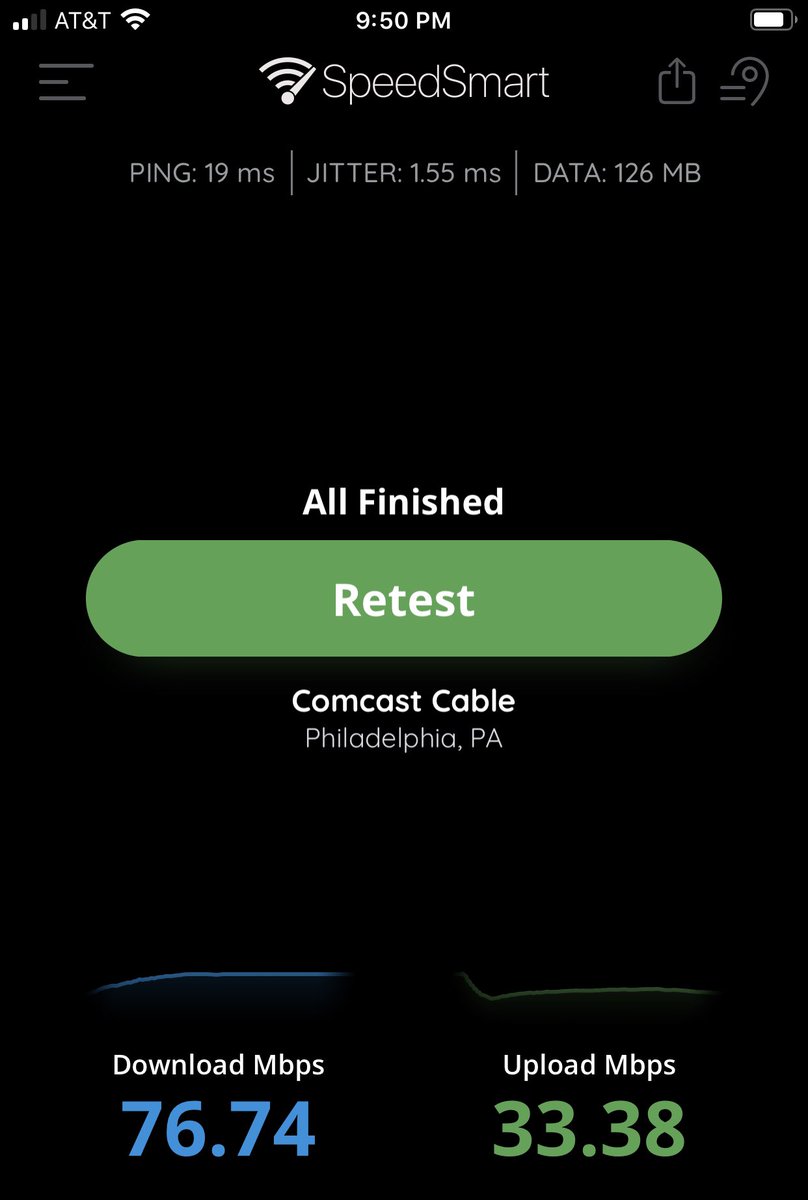 MrMichaelOBrien's tweet photo. @eerosupport The speeds coming in are very fast as the app shows. But the WiFi is a #fail. Standing next to #eero and only getting 1/4 of what’s coming in. What gives? https://t.co/NQ61lM9bNs