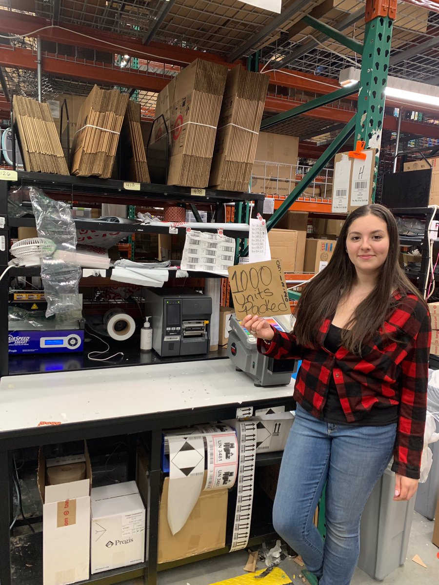 So proud of my SFS TM Casey! She packed 1000 units in one day. Thank You <a href="/mirnaHumm17/">Mirna Hummler•| She/Her/Hers</a>  for leading the closing team and supporting them! We couldn’t do it with out you. #sayvillesuperstars