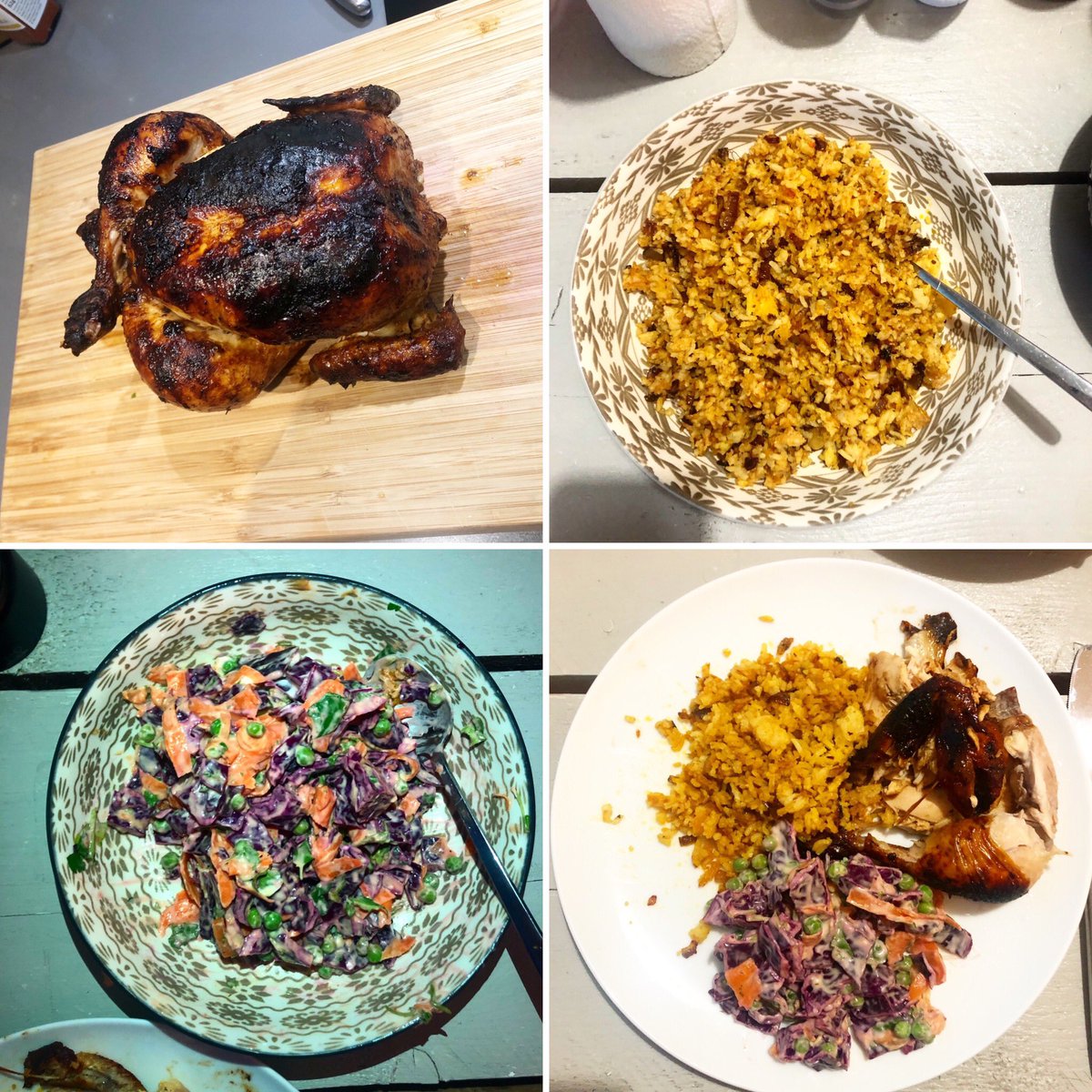 hannahrichards's tweet photo. @JoMcG1985 I made this last week! 😋 Marinade from this: https://t.co/PCqJrA60cf + rice adapted from here: https://t.co/evM3ffsiQQ (add some saffron!) + slaw: red cabbage, carrot, peas, mayo &amp; chilli sauce 🌶 https://t.co/zvkBj6ZW5l