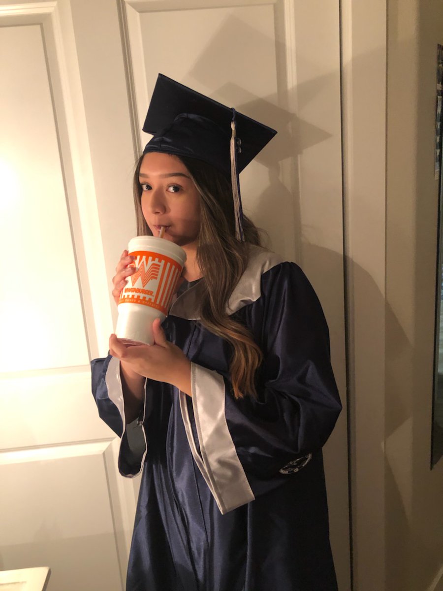 ZamoraNG2's tweet photo. My @Whataburger Senior, she must be Texan!! #epstrong #classof2020 #MountainViewHS #loboswillbeheard #hungrySenior 🎓💜🍔🍟 https://t.co/8RJS5sMSLa