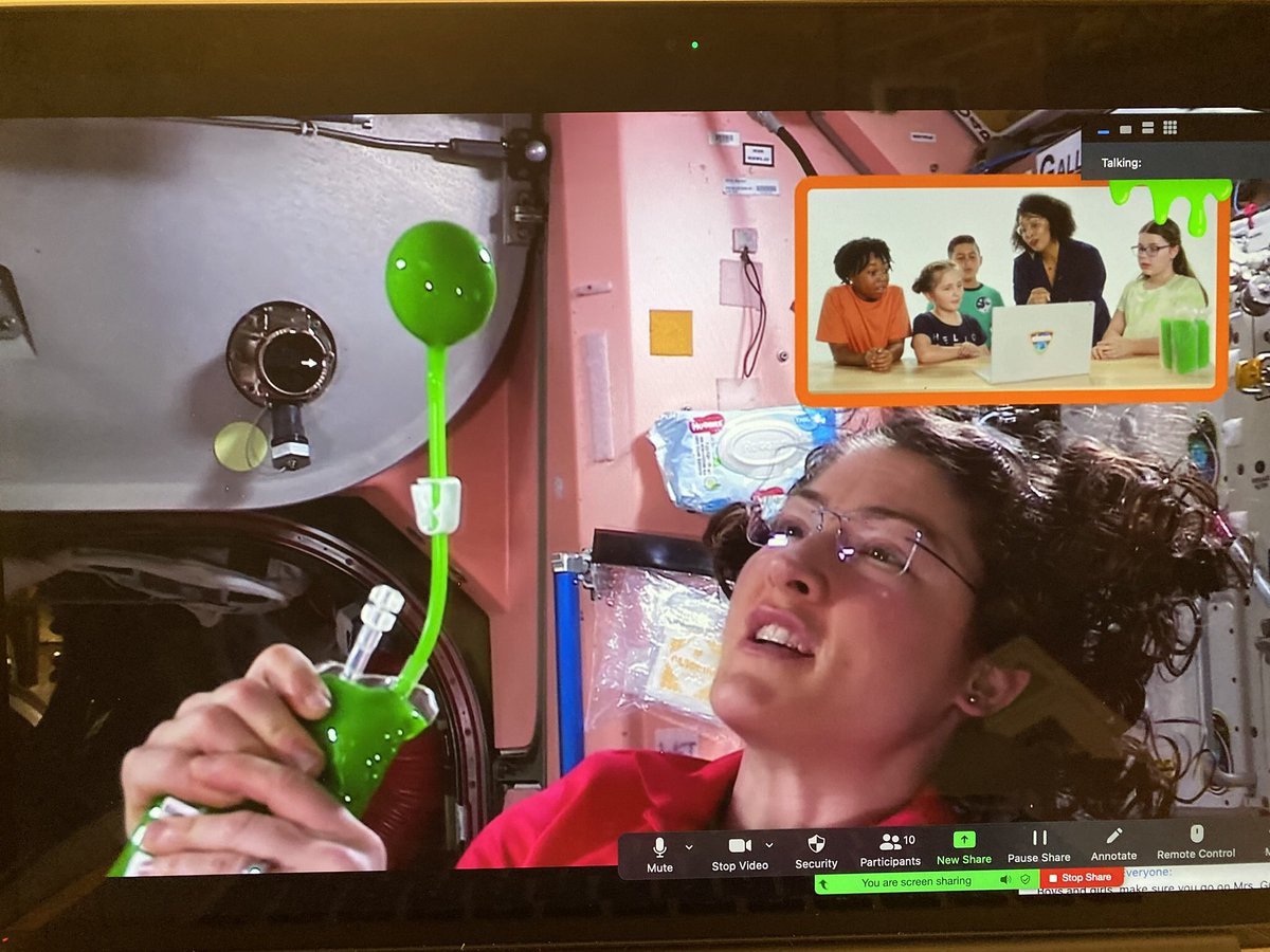 tarheellady25's tweet photo. Thank you @Nickelodeon . Today in our 5th grade @zoom_us meetings we learned about slime in space. We learned about forces and viscosity. Had some wonderful science conversations afterwards when we made our own cloud dough. #scienceisfun #distancelearningwin https://t.co/MbIFLs6ySP