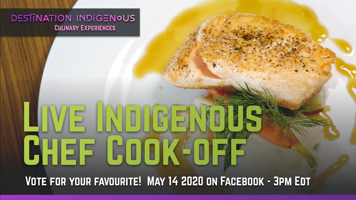 ITAC_Corporate's tweet photo. Join us on Facebook Live on May 14th at 3:00 pm EDT / 12:00 pm PDT, for an Indigenous Chef Cook-Off. Five renowned chefs will be preparing a feast for the eyes from their home kitchens #IndigenousCulinary #DestinationIndigenous 

Watch tomorrow: https://t.co/TyjAPwOvWm https://t.co/PCmzAFBwm4