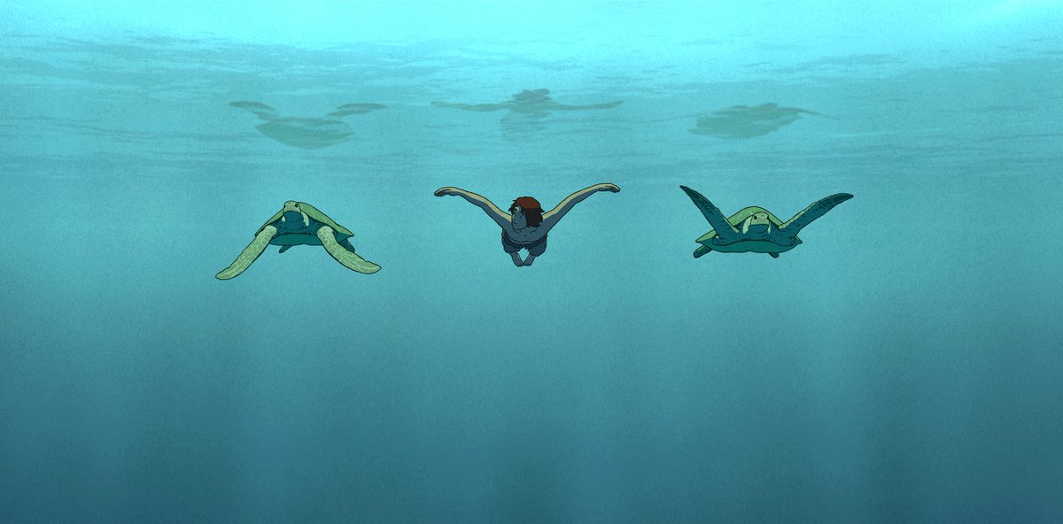 the red turtle, michaël dudok de wit, 2016a man is shipwrecked on a deserted island and encounters a red turtle, which happens to be much more than this, and changes his life completely. a very contemplative movie with incredible animation and music