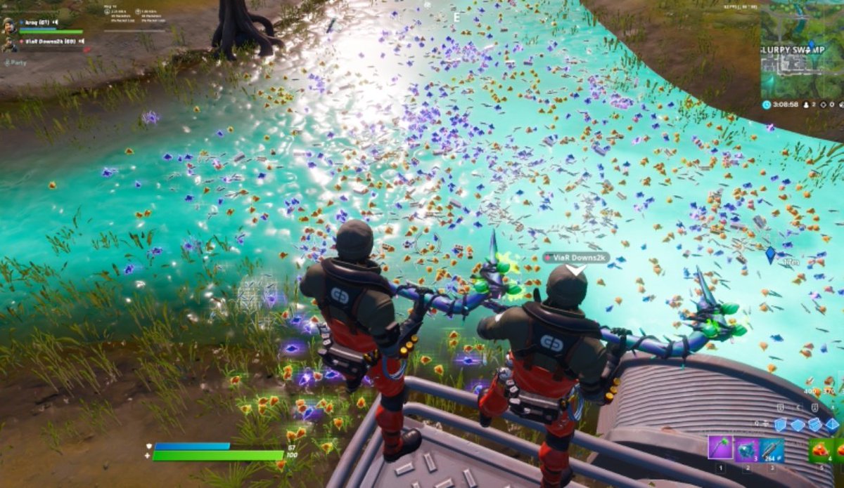 Estaba jugando duos con Mateoz y le digo : 'Pesca unos peces para el late ' voy y me encuentro esto wtf