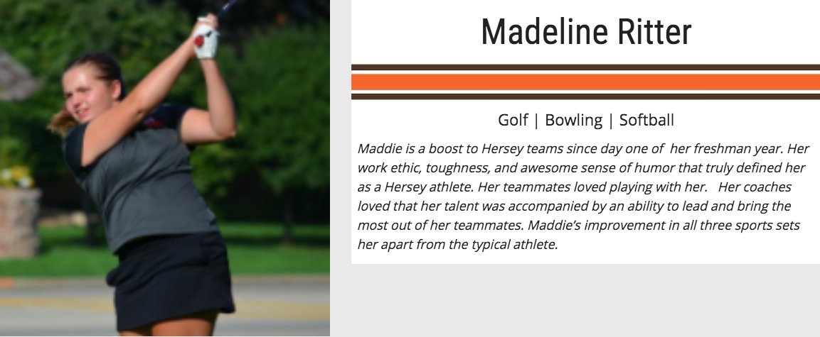 HerseyHuskies's tweet photo. The Athletic Department wants to acknowledge the incredible amount of talent, dedication and drive it takes to complete 3 seasons of high school athletics.  We take great honor in presenting the 12 season athletes from the class of 2020. Congratulations Madeline Ritter! https://t.co/RGsu2k5kYf