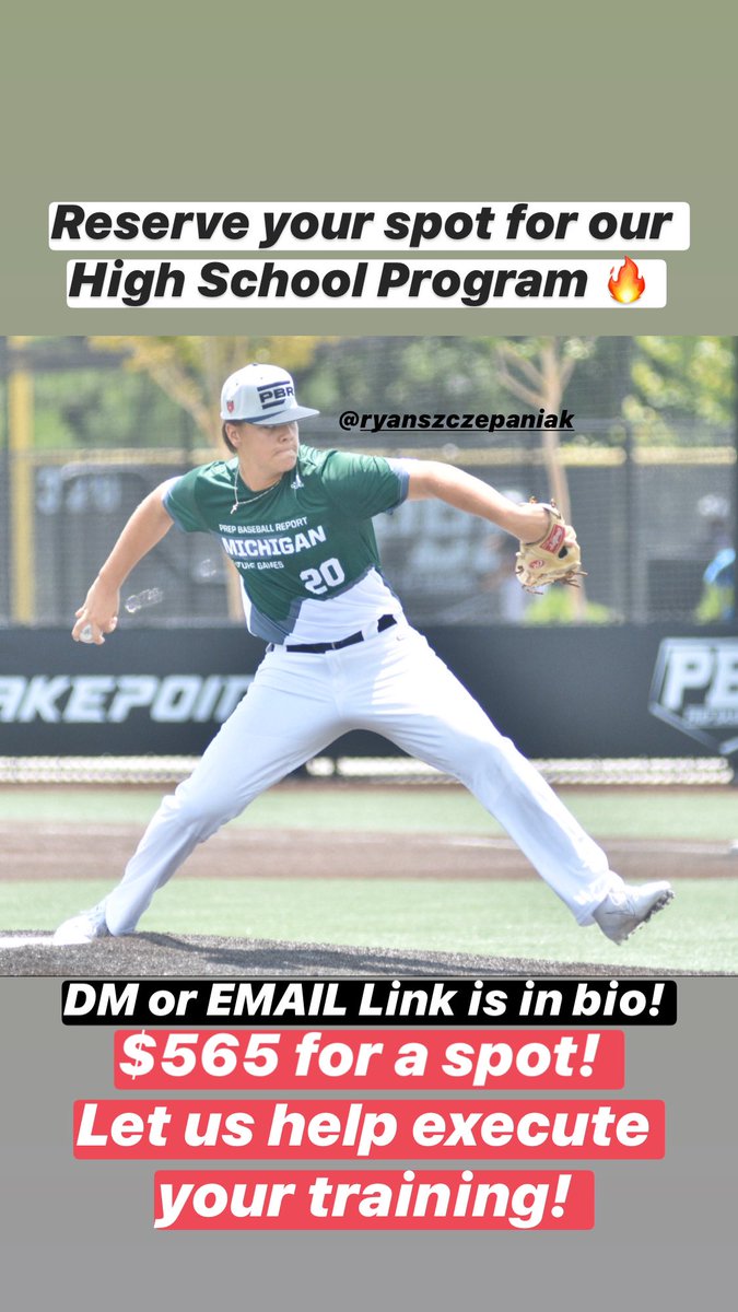 3PD_Performance's tweet image. 🔥 RESERVE YOUR SPOT FOR OUR HIGH SCHOOL PROGRAM 🔥

(2019) Was a huge success +7.9 mph on average gained! ⛽️🔥

Sold-out in 2019 Don’t miss your opportunity to get better and #THROWHARDER ⚾️💨

$565

#PrimeTimeVelocity #PrimeTimeFam #Baseball #Training 

primetimeprograms.org/programs