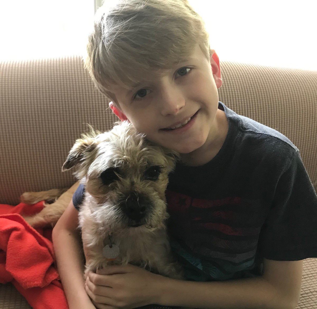 WilliamsburgCSD's tweet photo. Dylan is sharing his best buddy, Bandit, on Animal Appreciation day of #WMSSLLM week. Pets can really help students get through this pandemic! @wmspta2019 @BoykinBryan @WMS_WolfPack @WMS_Wolf_DOC https://t.co/us9MTTBWtS