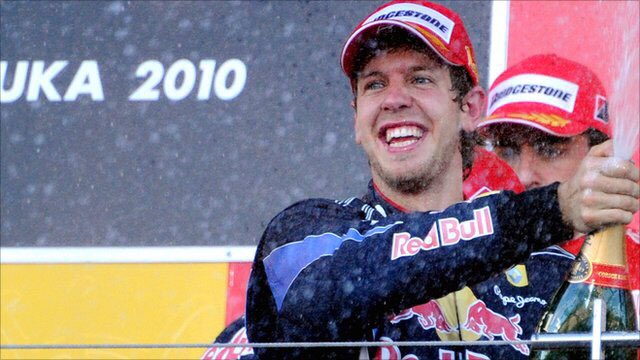 2010 Japanese Grand PrixRed Bull RB653 laps, 307.573 kmPole position: Sebastian VettelSebastian Vettel continued his love affair with the Suzuka circuit with an emphatic win from pole position by a second as he took to the checquered flag.