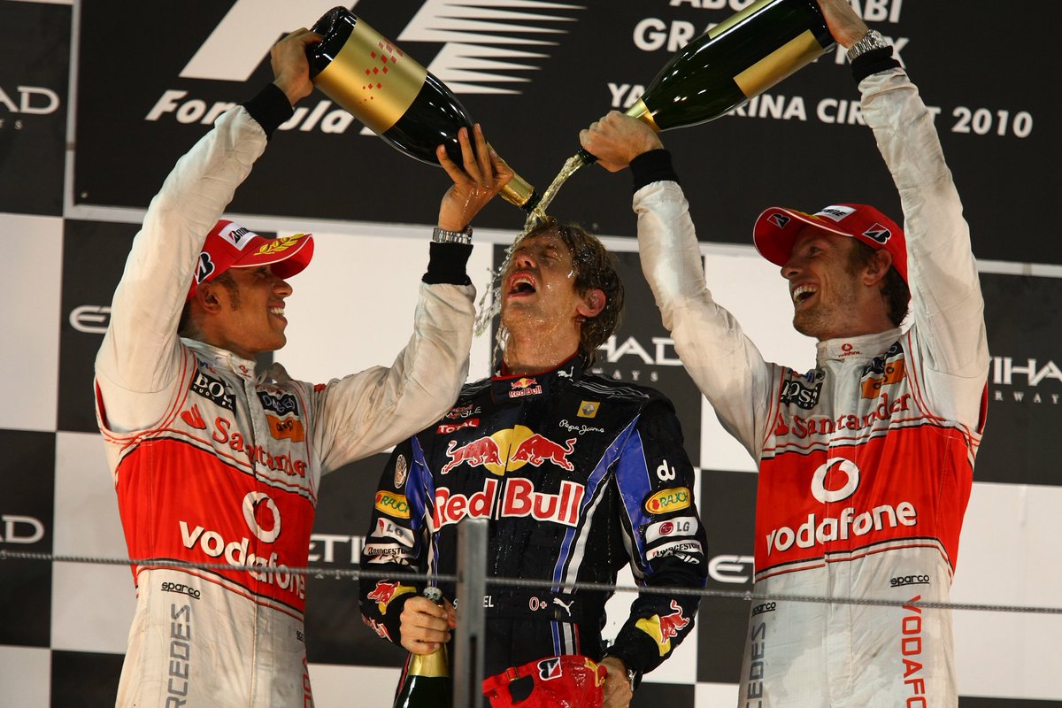 2010 Abu Dhabi Grand PrixRed Bull RB655 laps, 305.470 kmPole position: Sebastian VettelA second race win in succession – as well as a second consecutive Abu Dhabi Grand Prix win – for Vettel. He became the youngest World Drivers' Champion, at the age of 23 years, 134 days.