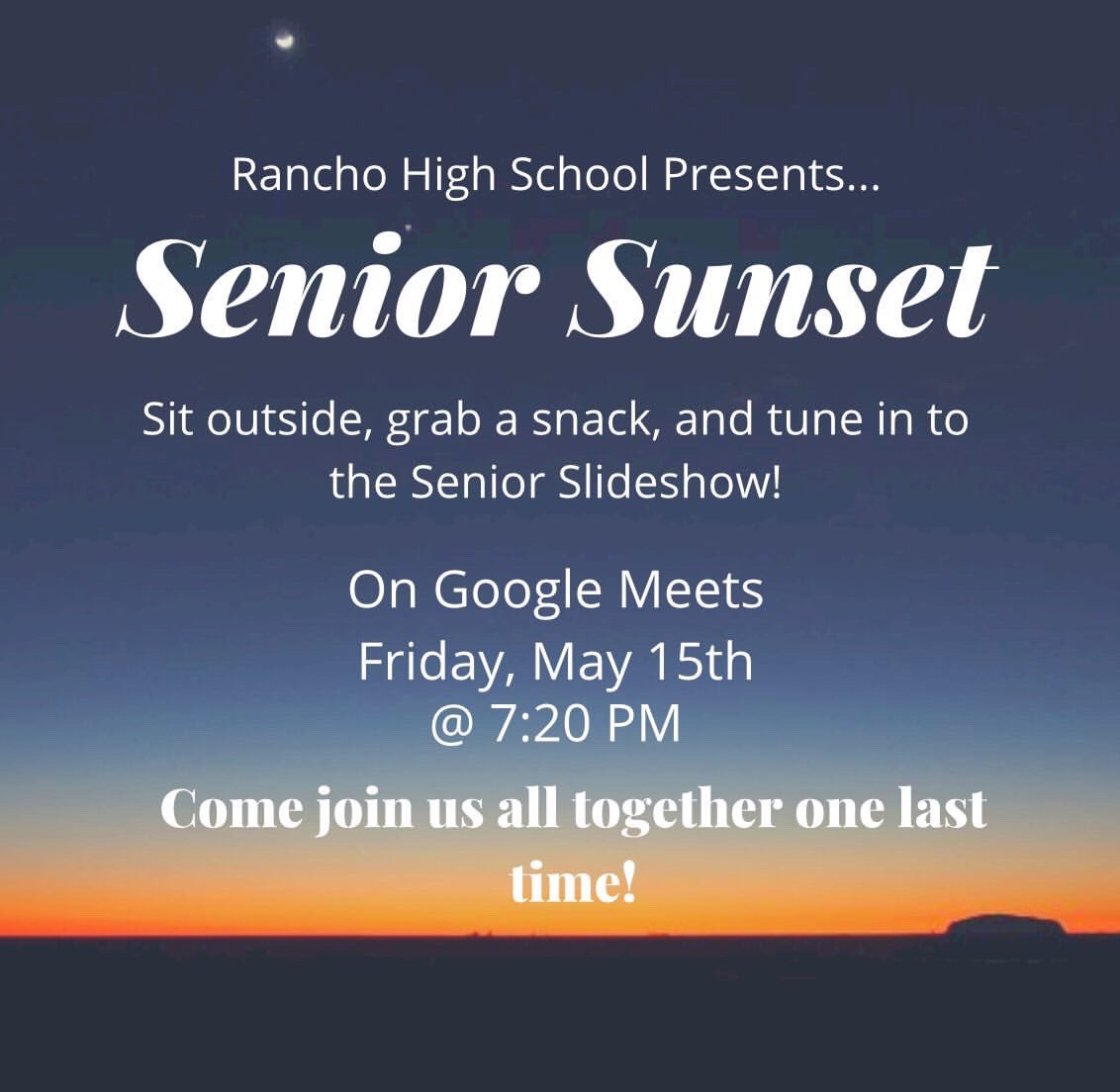 _RanchoRams_'s tweet photo. Senior Sunset is coming up 🧡 https://t.co/6CTM5DVWIi