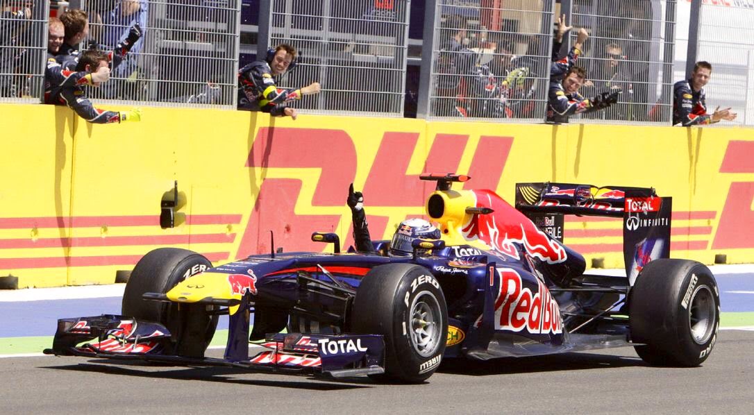 2011 European Grand PrixRed Bull RB757 laps, 308.883 kmPole position: Sebastian VettelVettel beat Fernando Alonso by 10.891 seconds for his second straight victory along Valencia’s street circuit. A fifth win for Vettel starting in pole and in a stifling 46 C heat.