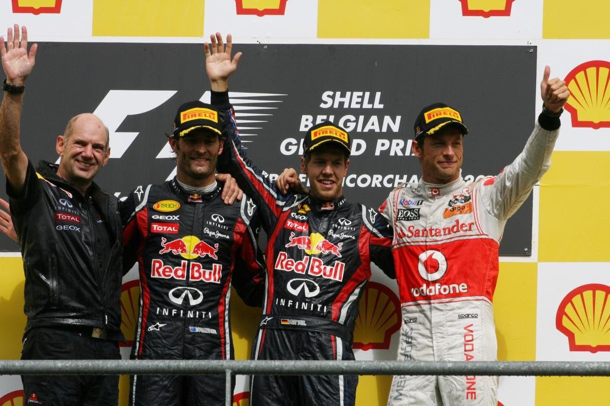 2011 Belgian Grand PrixRed Bull RB744 laps, 308.176 kmPole position: Sebastian VettelVettel converted pole position number nine into win number seven at Spa. This victory meant he has accrued more points in 12 races in 2011 than he did in the whole of 2010.