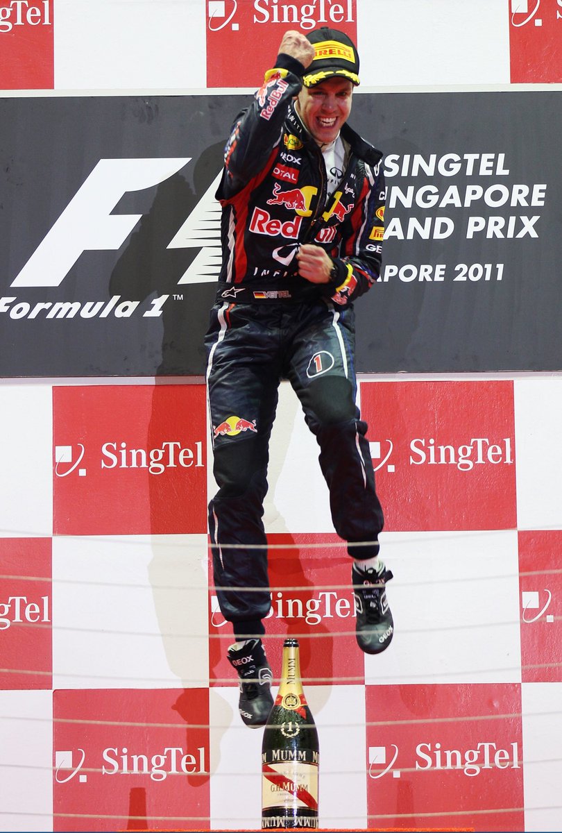 2011 Singapore Grand PrixRed Bull RB761 laps, 309.087 kmPole position: Sebastian VettelVettel puts in a dominant display in an incident-filled race as he took his third successive victory, leading from lights-to-flag for the first time since the 2010 European Grand Prix.