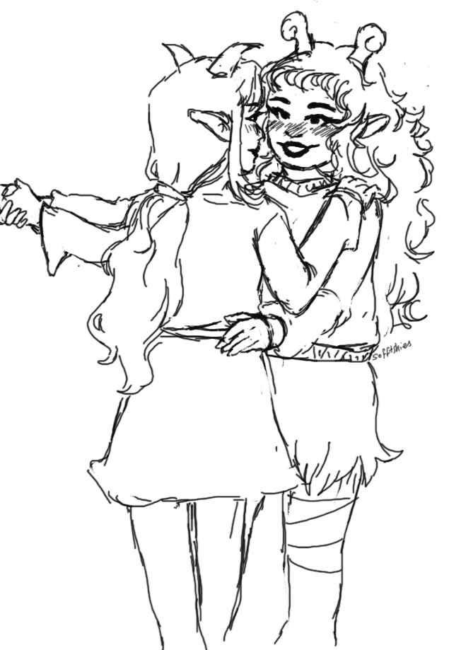 erismornswife's tweet photo. oh to have a girlfriend who can carry you on her shoulders or dance with u like the world isn't there 😳🥺 #sovalbion #arajade #homestuck #vasterror this ones for kass and gabe ❤️sorry it was late https://t.co/uCYeui8qKG