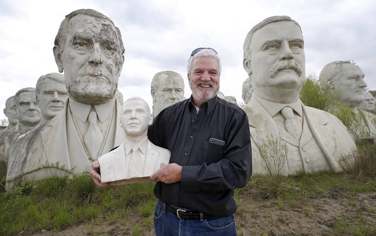 Absolutely frightening. This is like Easter island but for former US presidents in Richmond, Va