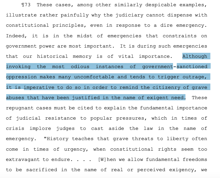 Justice Rebecca Bradley, a Scott Walker appointee who is actually insane, isn't backing down from her comparison between Japanese internment and coronavirus stay-at-home orders.