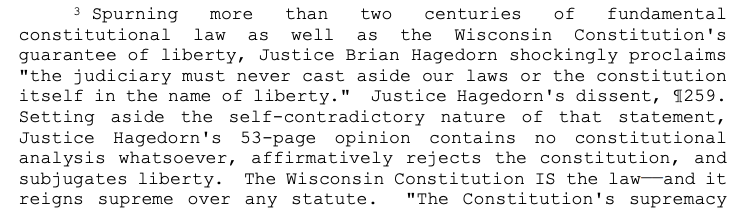 Justice Rebecca Bradley is also very mad at her conservative colleague, Justice Brian Hagedorn, for straying from the court's far-right bloc.