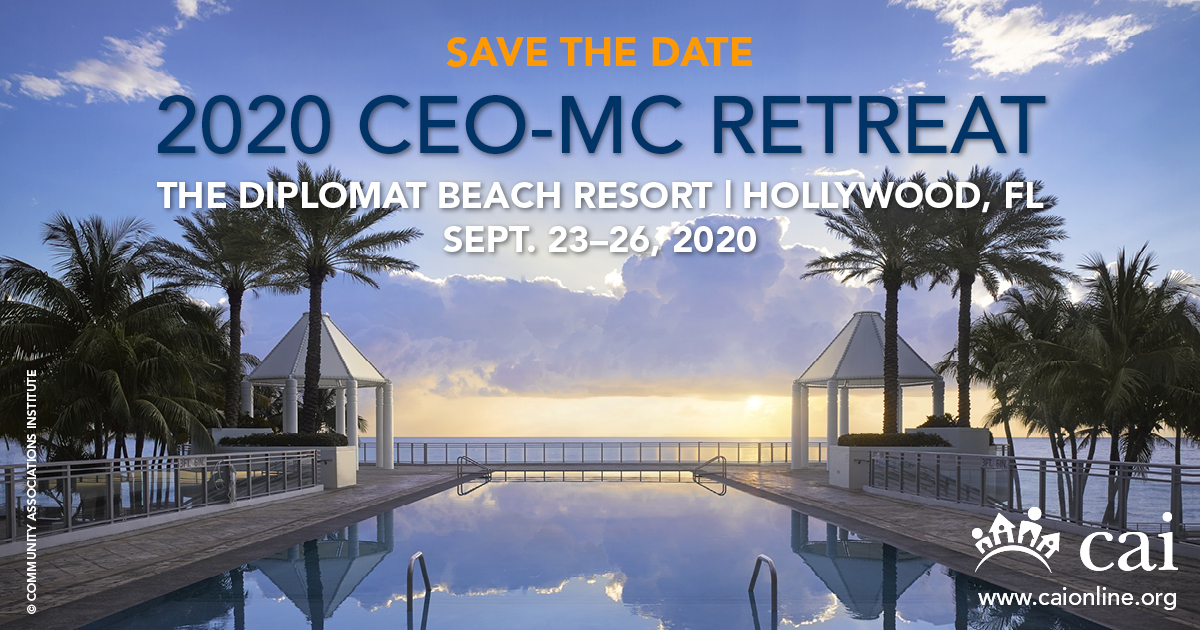CAIsocial's tweet photo. We’re planning our CEO-MC Retreat @DiplomatFlorida for Sep. 23-26. While #SocialDistancing, attendees will still be able to #network, learn best practices & share industry trends. >>https://t.co/BL3mxx5RyT
#CAI #CEOMC2020 #CAIevents #CEOretreat #ExecutiveEvent #SaveTheDate https://t.co/tJ2ROCUjqx