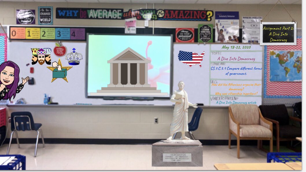 PreeceOfHistory's tweet photo. Thanks to @josephlandrum for showing us how to make our virtual classrooms! I hope my students have as much fun interacting with this as I had making it! #onlinelearning https://t.co/USQ3owAozu