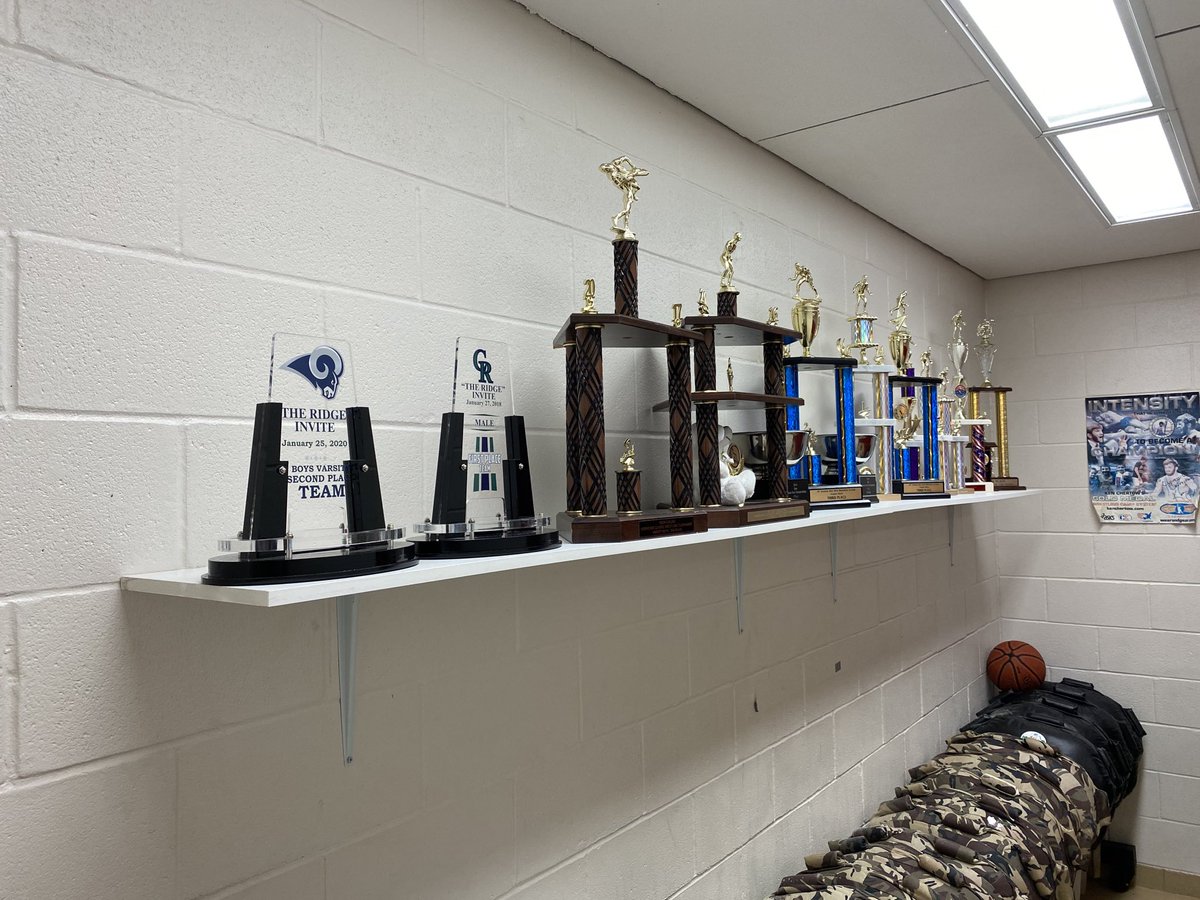 CoachWhite2020's tweet photo. Parting gift for the Wildcat wrestlers was to put the extra trophies that did not fit in the case in the locker room. https://t.co/KrMtkit2Q8