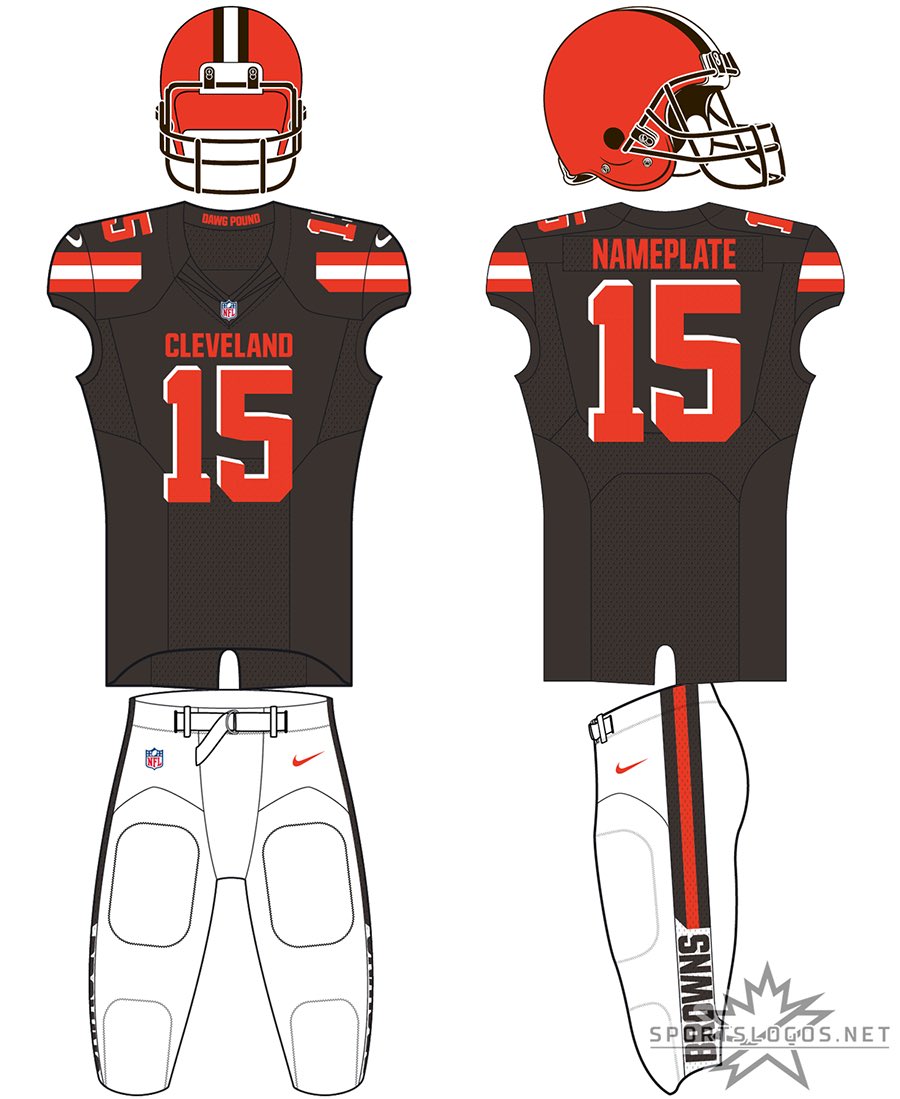 Browns: WORDMARKS DO NOT BELONG ON PANTS. And if you do, CHOOSE EITHER STRIPES OR WORDMARK NOT BOTH. Atrocious.