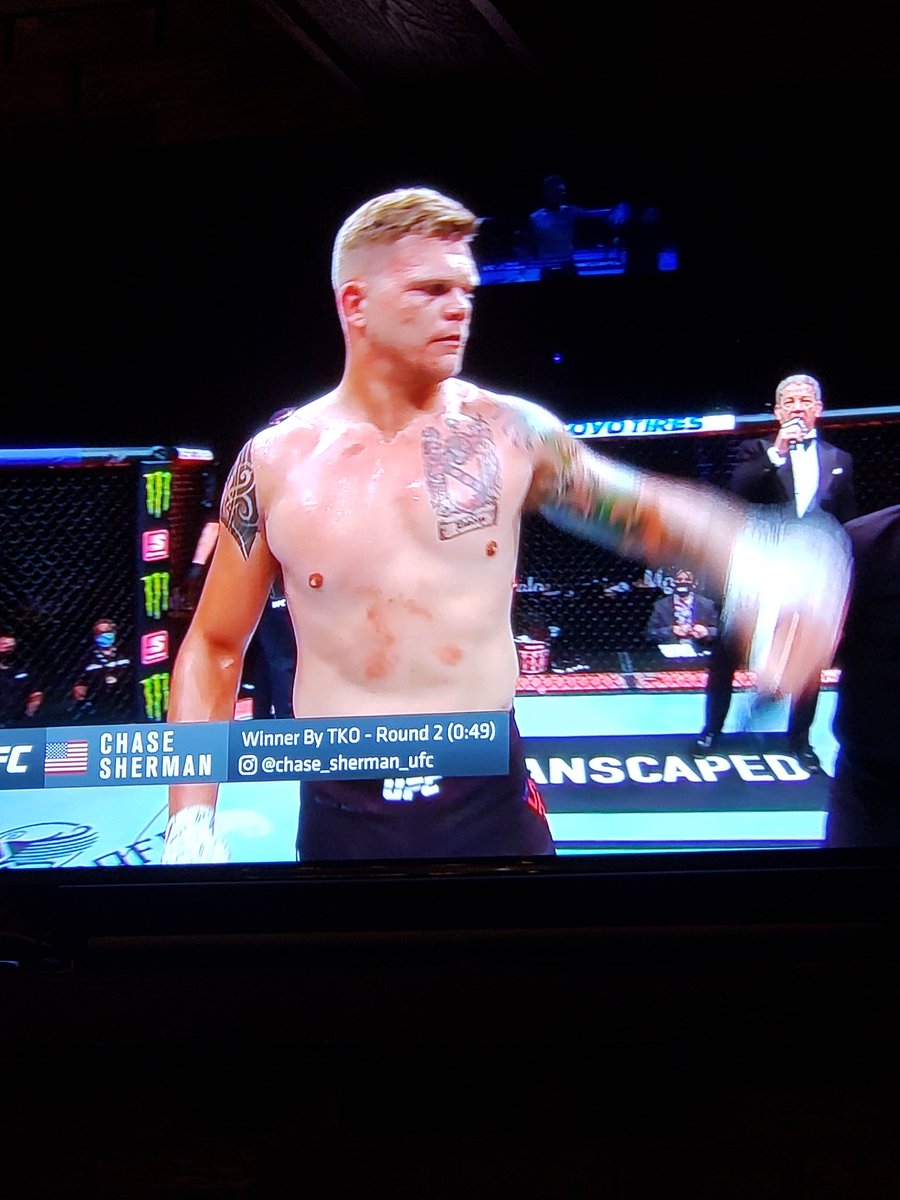 FSUCHASE's tweet photo. #UFCJAX Congrats Chase Sherman 14th knockout. https://t.co/7DpWyon04P