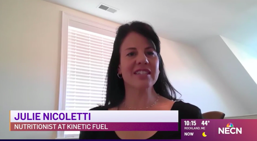 kineticfuel1's tweet photo. Julie Nicoletti sits down with @NECN to share tips for curbing food #cravings as we continue social distancing measures at home: https://t.co/xKArW45wTy #KineticFuel #EatToFuel #COVID19 Thank you @JoyNBCBoston! https://t.co/AVtMBhoePC