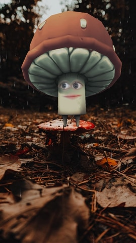 virtual mushroom. I never truly understood vibing until now. mushroom me is vibing