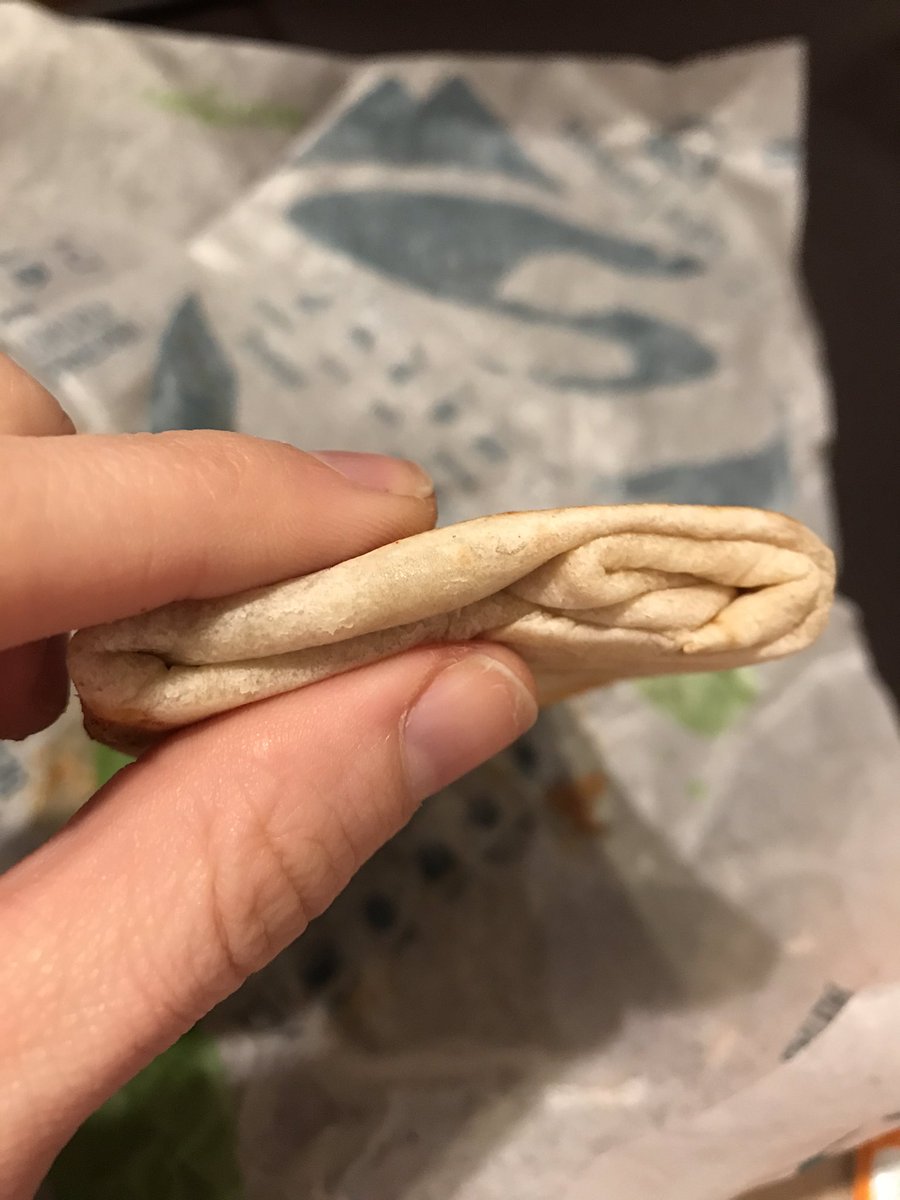 Excuse me <a href="/tacobell/">Taco Bell</a> but how dare you with this 2D burrito you just gave me😂😂