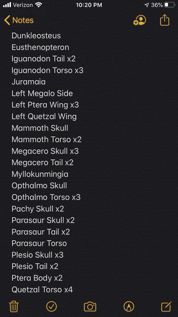 We’re so excited to have finished our Fossil Exhibit in our Museum, we want to help with yours! Tomorrow, we’ll be opening the island to small groups to come through and grab some fossils! The supply we’re STARTING with is listed here!