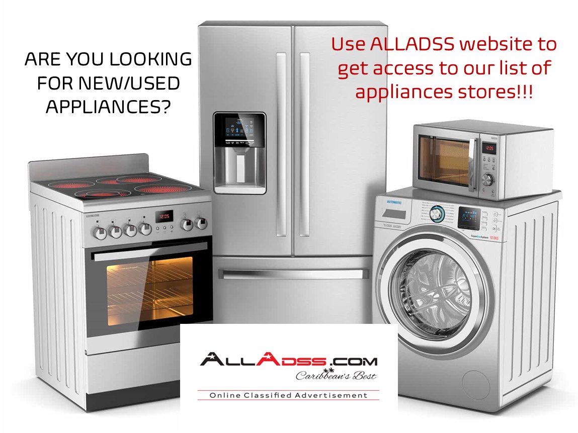 all_adsstt's tweet photo. Are you looking for new/used appliances?

Check our website for a list of appliance stores nationwide.

For advertising, create an account at https://t.co/YMC5k4CuoL today.

 #alladss #appliances #appliancestores #retailsales #createaccount #onlineadvertising #trinidadandtobago https://t.co/O8DOtzfw3Y