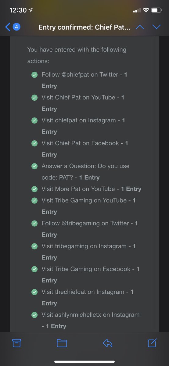 itsmekellu's tweet photo. Says Iโve only entered with 12/16 entries but the discord ones didnโt update!!! Well, the bell is on @ChiefPat !!! I hope using your code: PAT will help support Chief Cat ๐ฅฐ๐ #giveaway #chiefpat #tribegaming https://t.co/8AGqNNuVWW