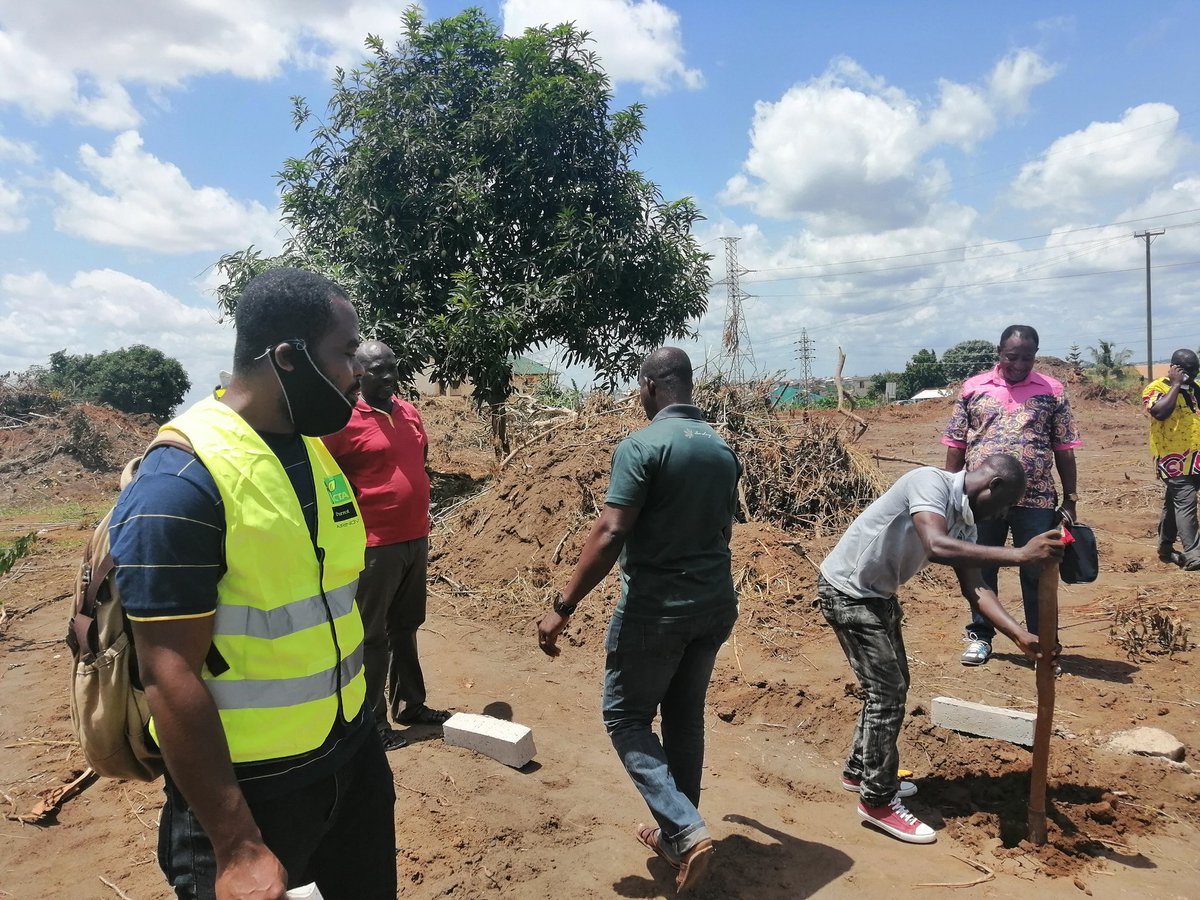 An insight from a highly #georeferenced | #uav | #orthophoto about the project area was very helpful at the #residential #layout design stage. #Parcel demarcation &amp; pillaring was sweaty fun in the end. <a href="/iapad/">Giacomo Rambaldi</a> <a href="/abdelawani/">Abdelaziz Lawani</a> <a href="/AfGoesDigital/">Africa Goes Digital Inc.</a>