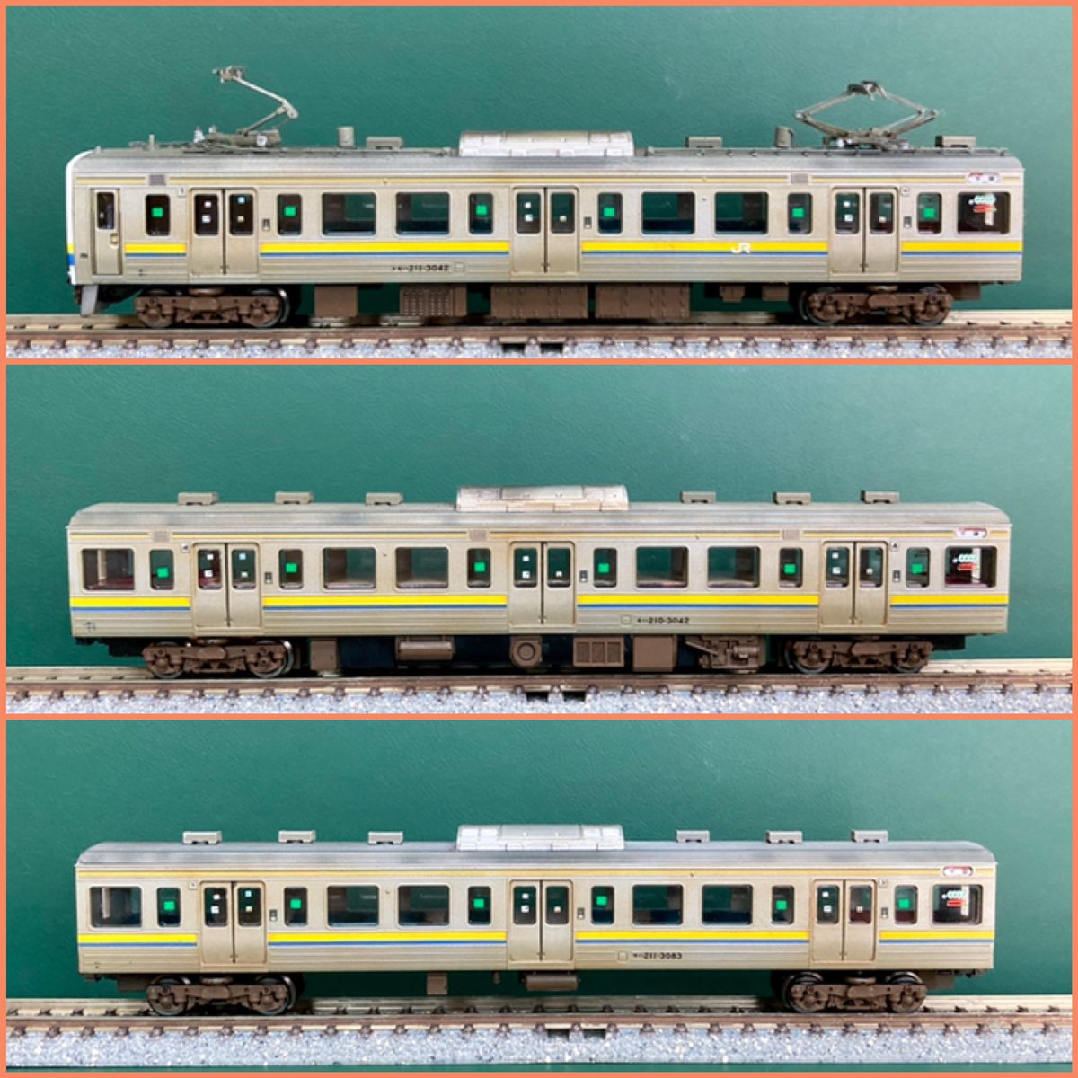 TOMIX 211系 3000番台 千ﾏﾘ507編成 完成報告。 集電効率化/霜取り用の