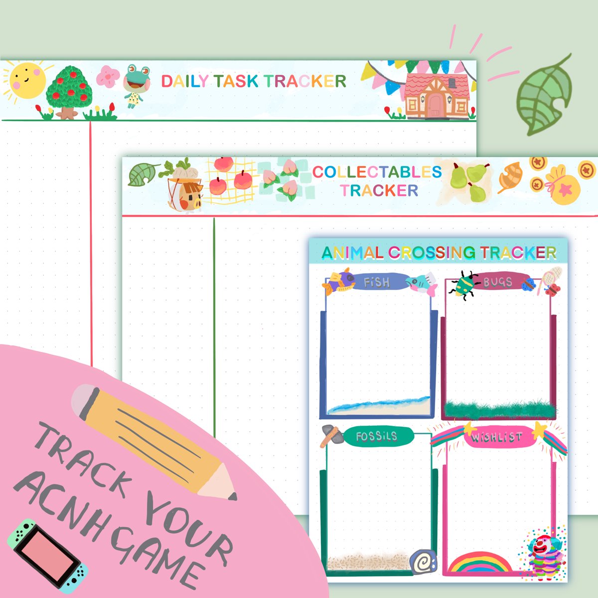 mylifeasatweet's tweet photo. NEW IN MY SHOP: Animal Crossing TRACKER Printables to document your journey! https://t.co/KjYMgZ3evO #animalcrossing #bulletjournal #bulletjournaltracker #printable https://t.co/h3f9iURgV5