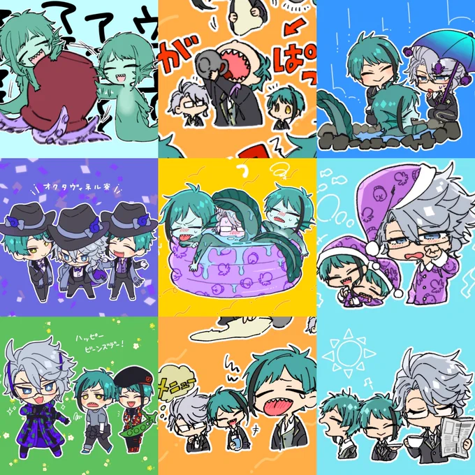 おやすみからおはようまで、毎日仲良しオクタ寮
#ツイステファンアート 