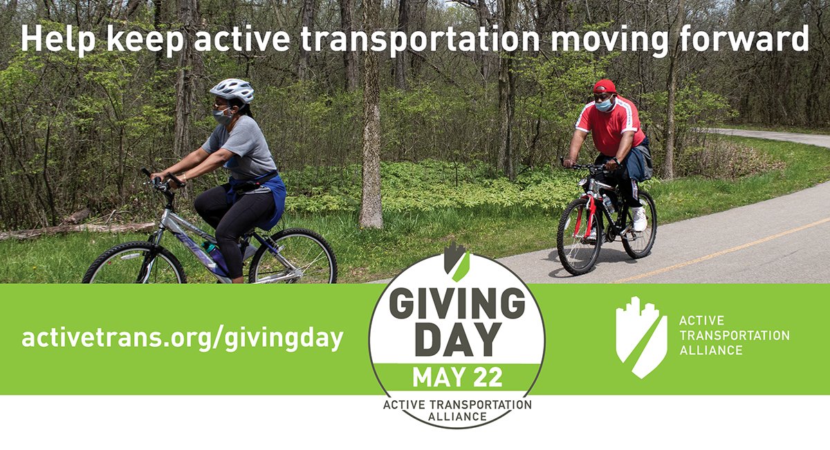 _atalliance's tweet photo. We're hosting Active Trans Giving Day on May 22nd! Donations will help support walking, biking and public transit throughout Chicagoland. Please visit https://t.co/cSXWu1nUXp to learn more. #53bikethedrive #activetransgivingday #bikechi #fifththirdbank #walkbiketransit https://t.co/7m3XbImV7a