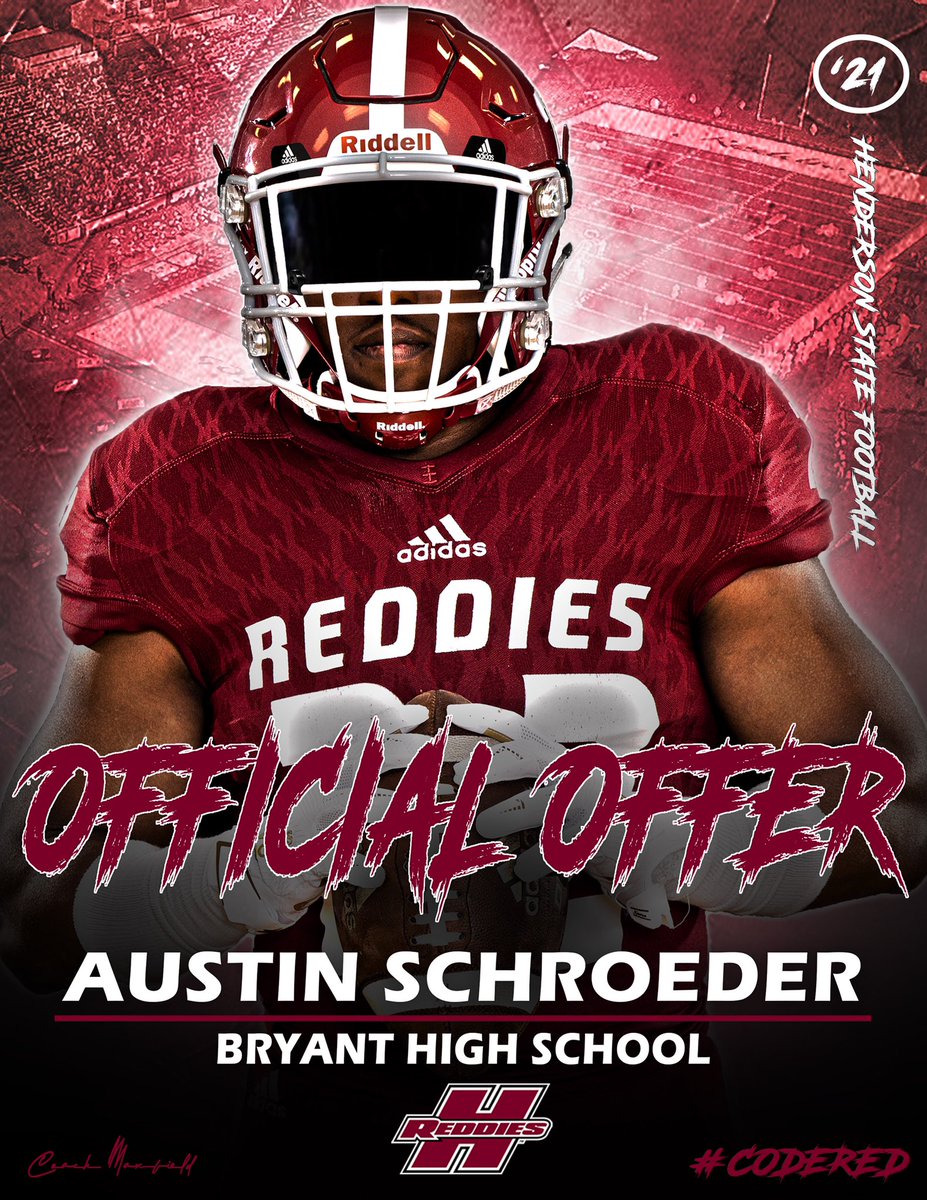 Blessed to be able to say I have received my first offer to play football   at Henderson State University #CODERED <a href="/Coach_Hols/">Greg Holsworth</a>