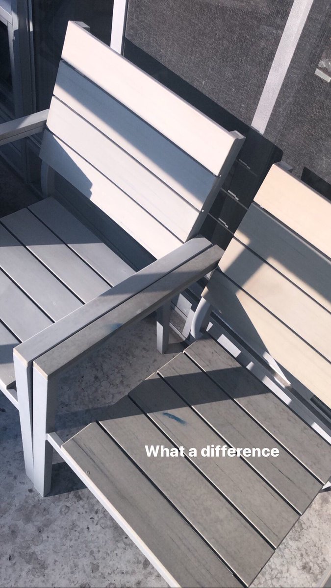 I sanded my chairs down to prep them for paint  what a huge side by side difference