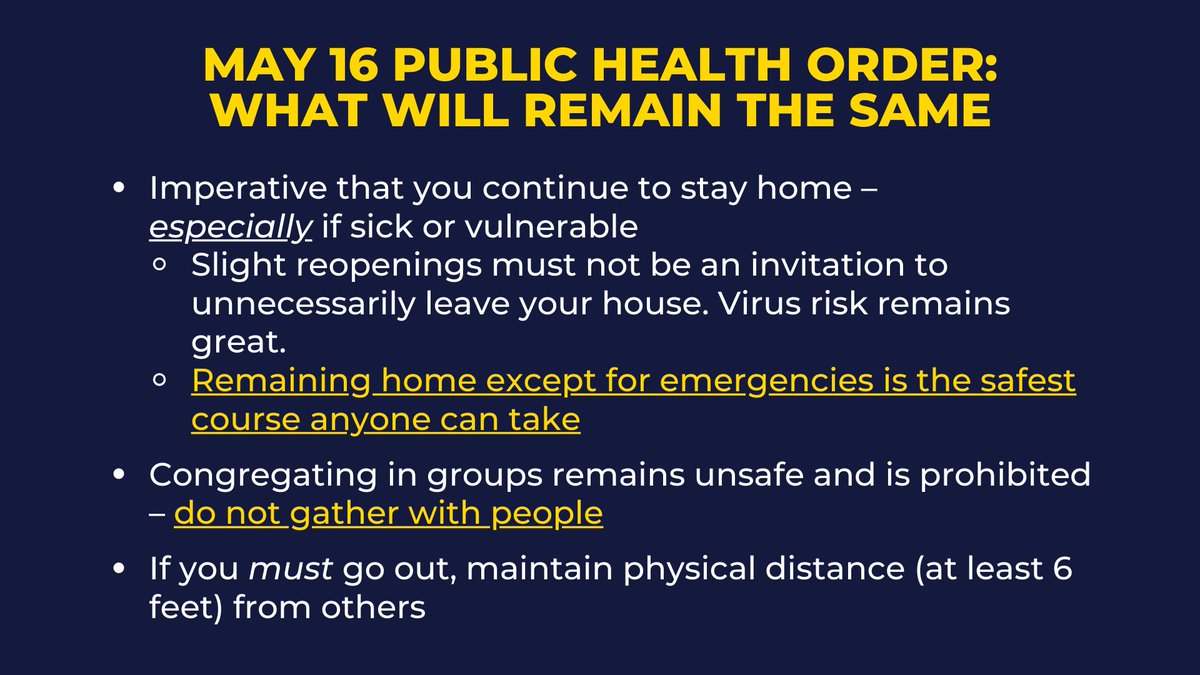 A new modified public health order will go into effect Saturday, May 16, easing into some re-openings to begin moving into Phase 1.But let's be clear – the spread of the virus dictates the timeline, and the actions of New Mexicans dictate the spread of the virus.