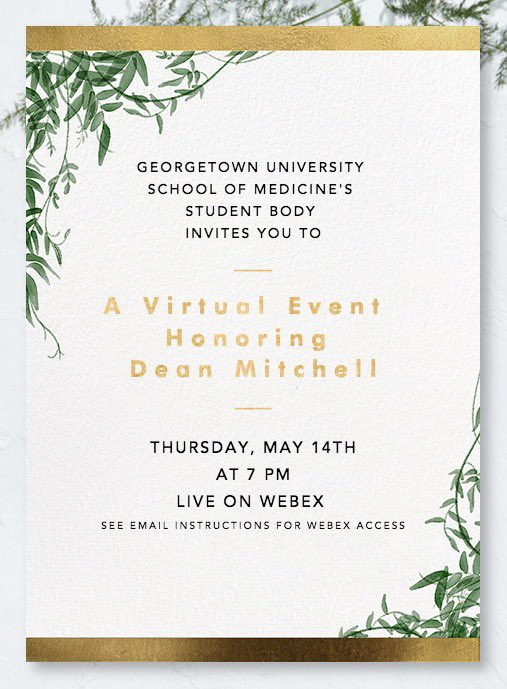 Join us tomorrow as we celebrate Dean Mitchell’s 20 years of service at GUSOM! @GUMedAdmissions @GUMedicine @MedStarGUH @GUAlumni @GUFamilyMed