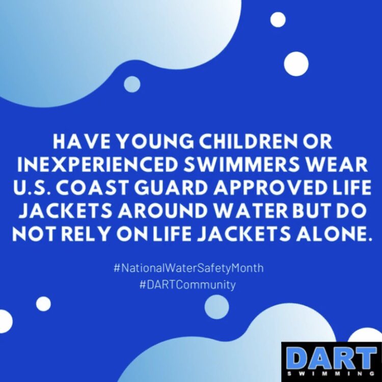 Adriana__1212's tweet image. 💦Water Safety Tip of the Day💦

May is National Water Safety month! As the temperatures start to warm up do your best to make sure that you and your loved ones are Water Safe and join DART Swimming in raising awareness for Water Safety! #DARTCommunity #DARTSwimSchool