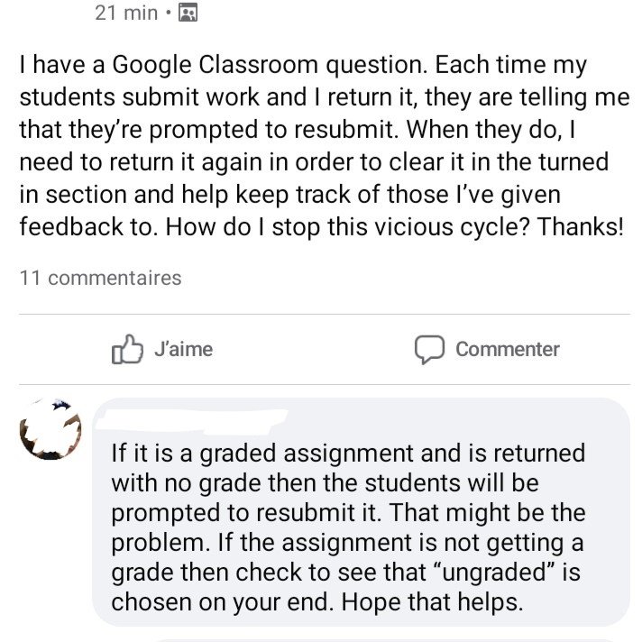 Évitez que vos élèves vous renvoient des travaux inutilement dans #GoogleClassroom.  Sélectionnez "Pas de note" lorsque vous créez le devoir. <a href="/CscpTechnoped/">Technopédagogie CSCP</a>