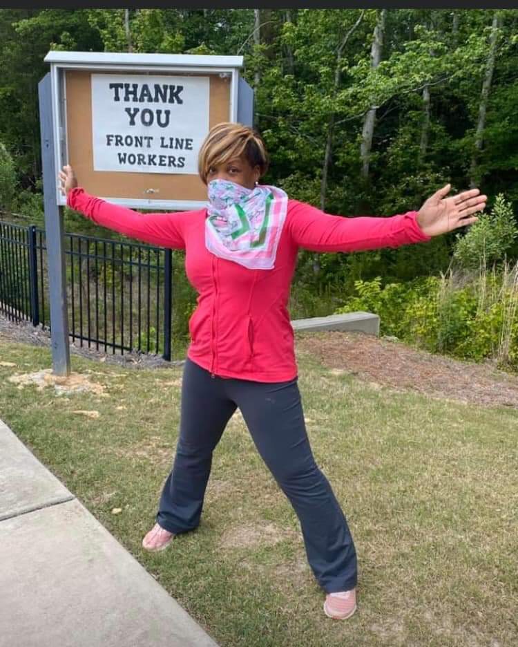 chapelhillaka's tweet photo. Chapter member Brandi Howell working it out on Wellness Wednesday! #WellnessWednesday #TargetTwo https://t.co/EVSJbgPPRa